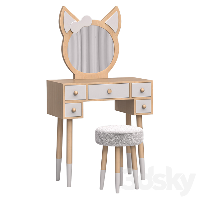 Children’s dressing table “CAT” 3ds Max - thumbnail 3