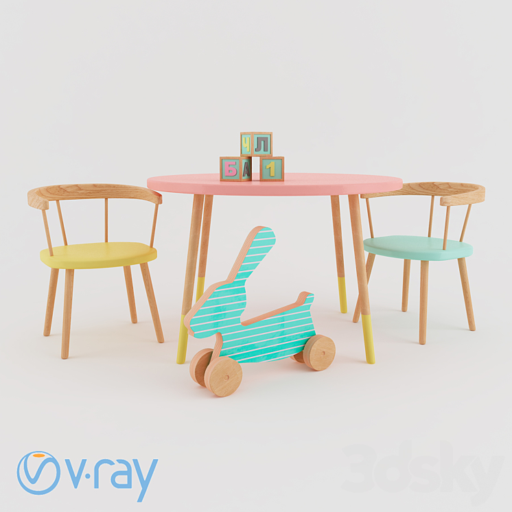 Children's furniture 3DS Max - thumbnail 1