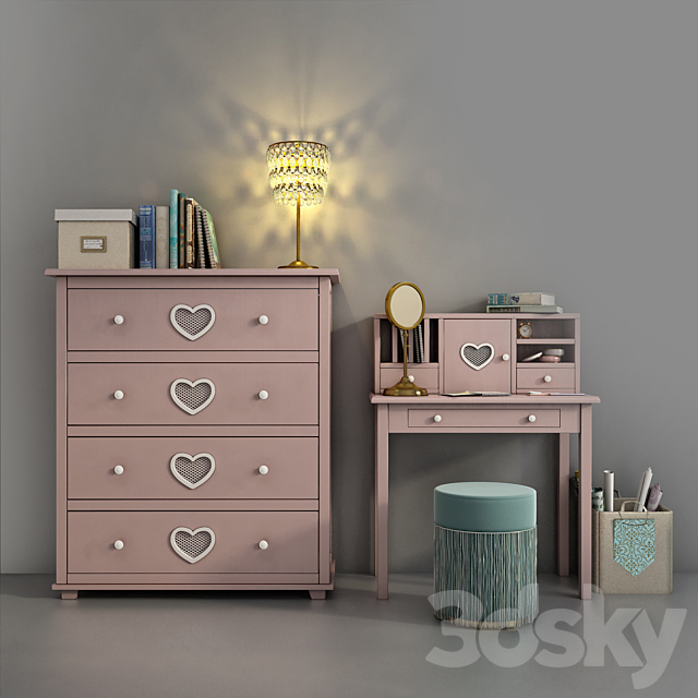 Children’s furniture Adelina from Russian brand Shelf 02 3DSMax File - thumbnail 1