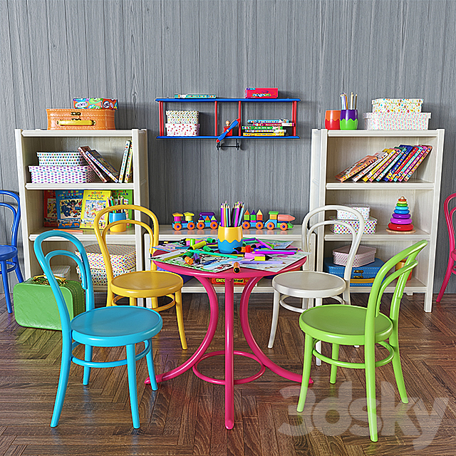 Children’s furniture with decor 3ds Max - thumbnail 1