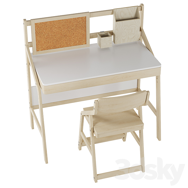 Child’s growing table and chair Uno 3ds Max - thumbnail 3