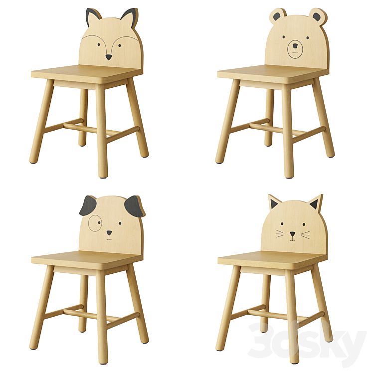 Crate and Barrel Animal Kids Chair 3DS Max Model - thumbnail 3