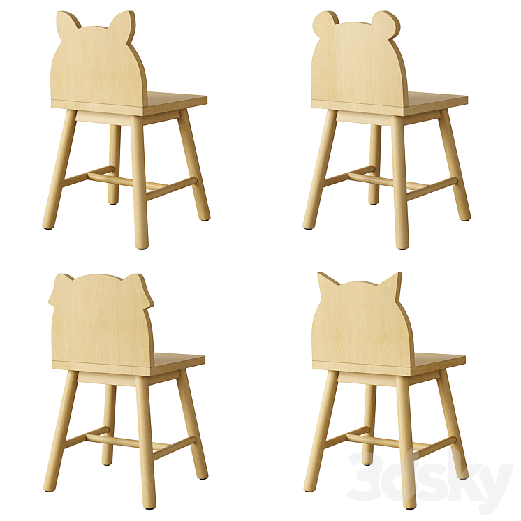 Crate and Barrel Animal Kids Chair 3DS Max - thumbnail 2