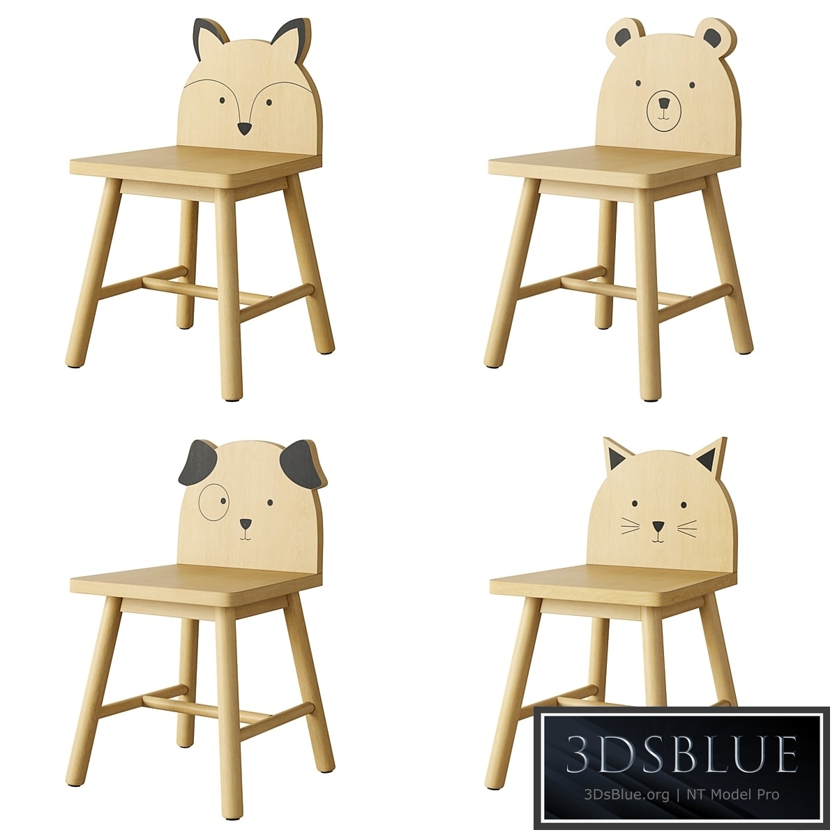 Crate and Barrel Animal Kids Chair 3DS Max - thumbnail 3