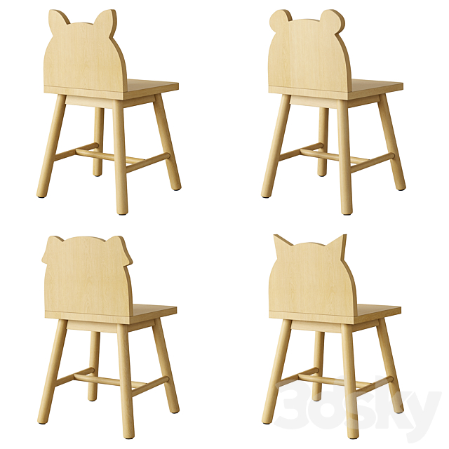 Crate and Barrel Animal Kids Chair 3DS Max Model - thumbnail 2