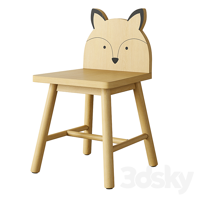 Crate and Barrel Animal Kids Chair 3DS Max Model - thumbnail 4