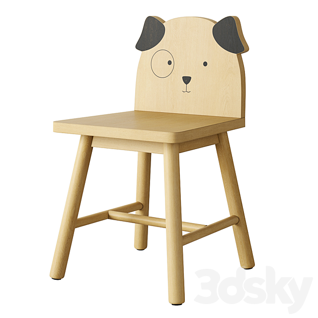 Crate and Barrel Animal Kids Chair 3DS Max Model - thumbnail 6