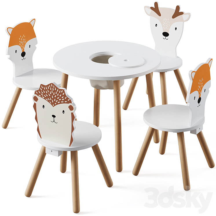 Dandelion Toddler Table & Animal Toddler Chair by Great little 3DS Max Model - thumbnail 2