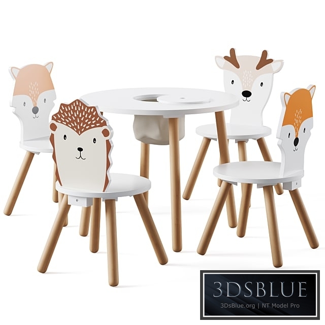 Dandelion Toddler Table & Animal Toddler Chair by Great little 3DS Max - thumbnail 3