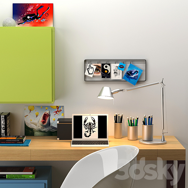 desk_1 3DS Max Model - thumbnail 3