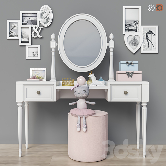 Dressing table (2 options for children. for adults) set 19 3DSMax File - thumbnail 1