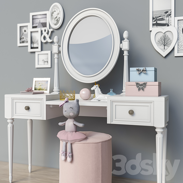 Dressing table (2 options for children. for adults) set 19 3DSMax File - thumbnail 2