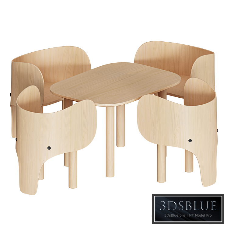 Elephant Chair & Table by EO 3DS Max - thumbnail 3