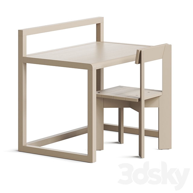 Ferm Living Ark Kids Chair & Little Architect Desk 3DS Max Model - thumbnail 2