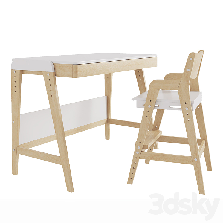 Growing table and chair for Woody baby 3DS Max Model - thumbnail 1