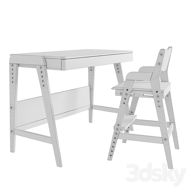 Growing table and chair for Woody baby 3DS Max Model - thumbnail 2