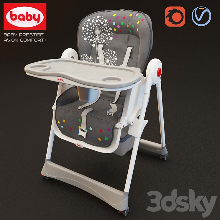 Highchair Baby Prestige Avion Comfort 3DS Max - thumbnail 1