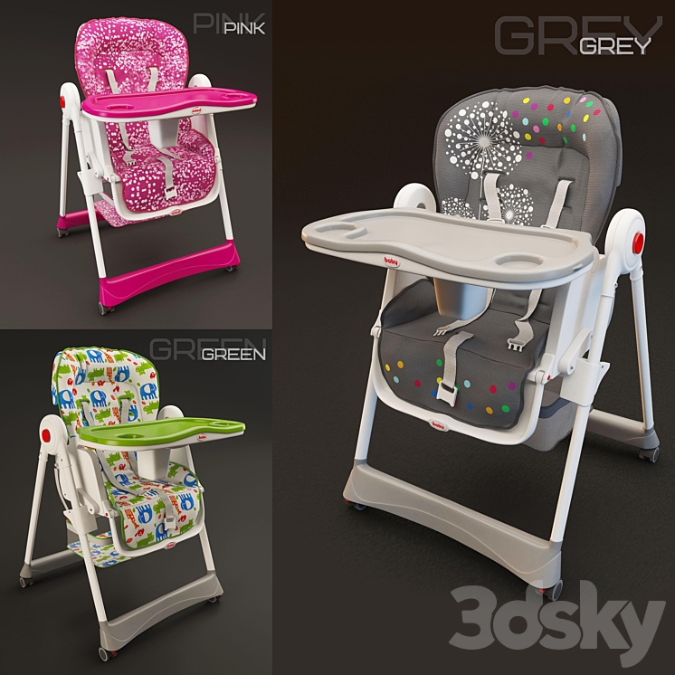 Highchair Baby Prestige Avion Comfort 3DS Max - thumbnail 2