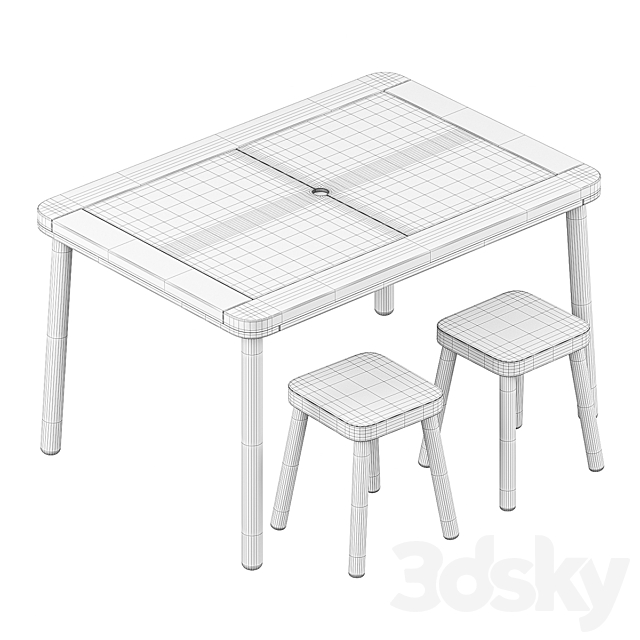 IKEA FLISAT 3ds Max - thumbnail 3