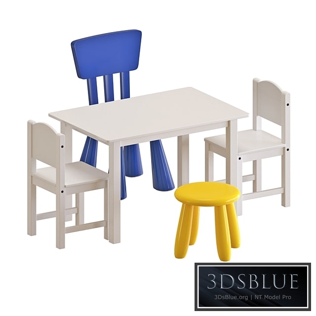 IKEA SUNDVIK Table and Chairs 3DS Max - thumbnail 3