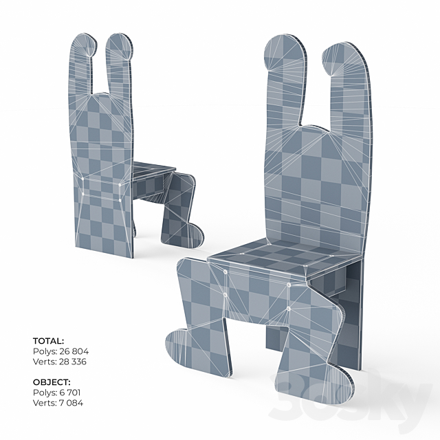 Keith Haring Kids Vilac Chairs 3DSMax File - thumbnail 4