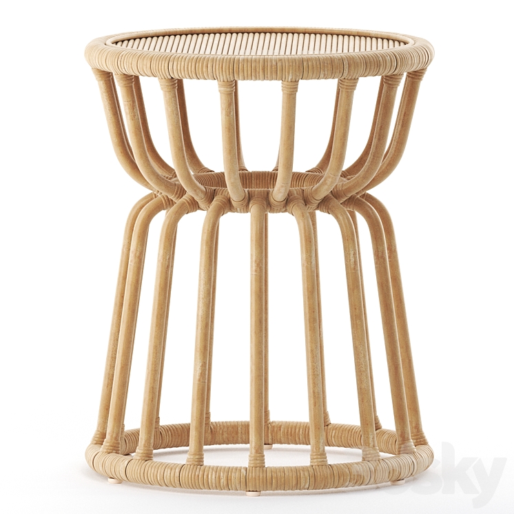 Kids Rattan Nightstand 3DS Max Model - thumbnail 1