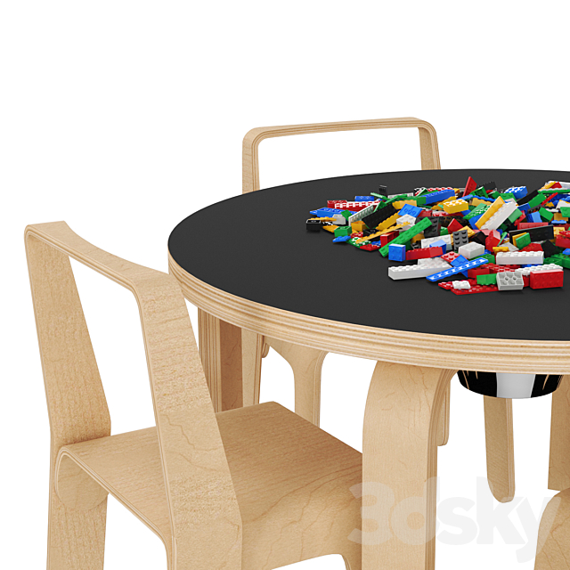 Look Me children table and chair 3ds Max - thumbnail 3