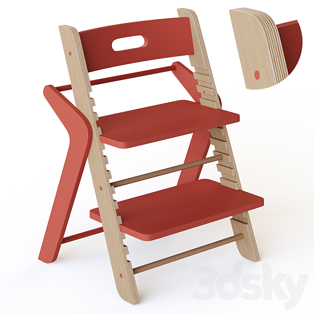 Mimiloona Magnus childrens table and chair 3DS Max Model - thumbnail 4