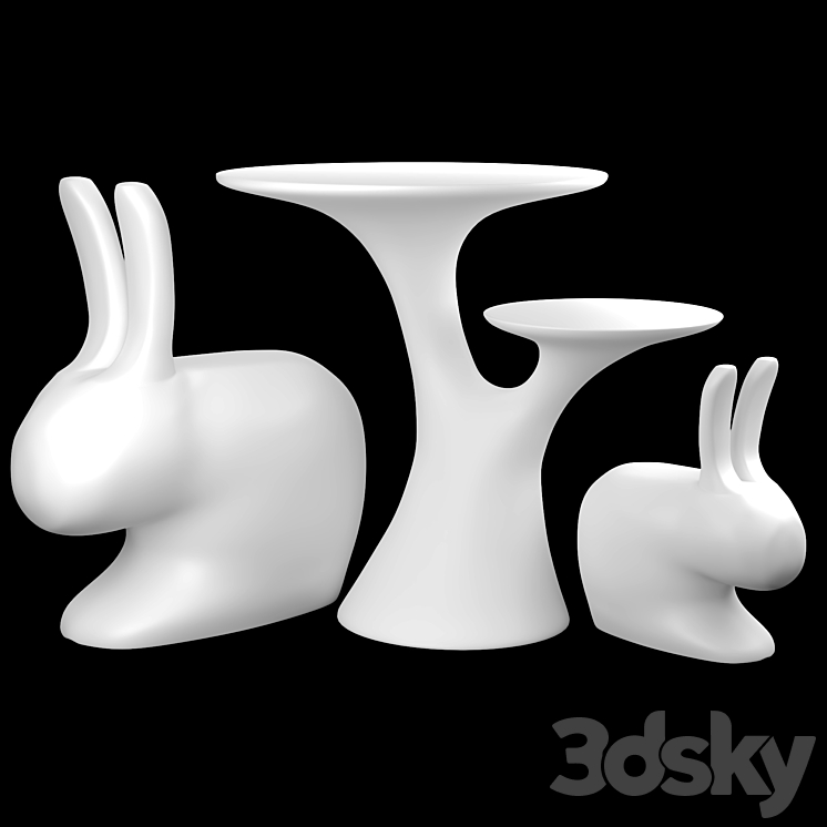 Qeeboo RABBIT TREE 3DS Max - thumbnail 2