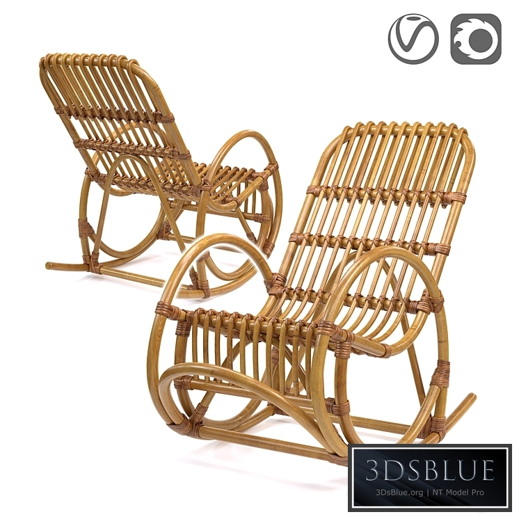 Rocking-chair children's from a rattan Malu 3DS Max - thumbnail 3