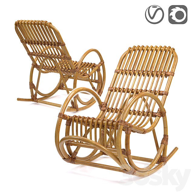 Rocking-chair children’s from a rattan. Malu 3DSMax File - thumbnail 1