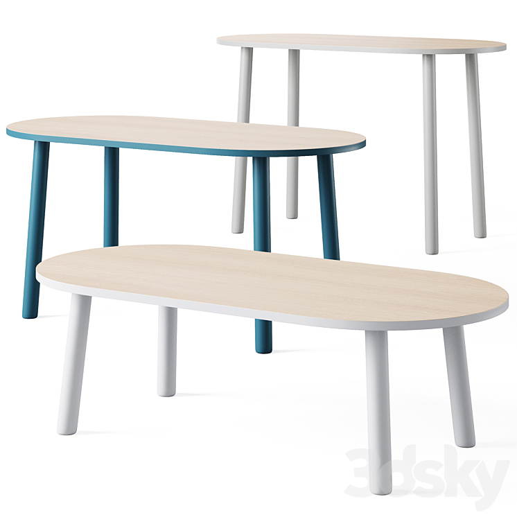 Rue Wood Kids Table by Crate and Barrel 3DS Max - thumbnail 1