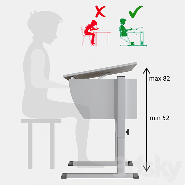 Student table Posture 120 Hoff 3DSMax File - thumbnail 7