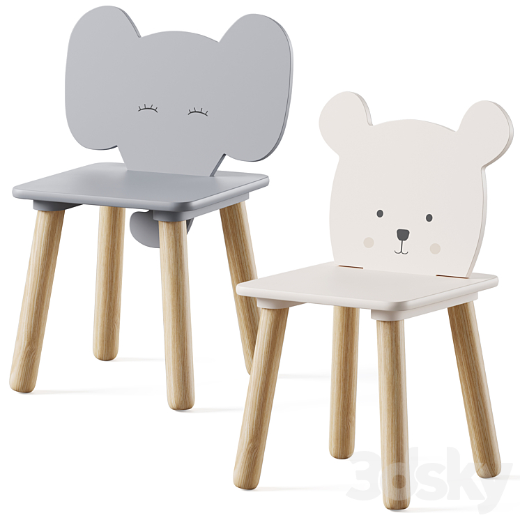 Table and Animal Kids Chair by jabadabado 3DS Max Model - thumbnail 2