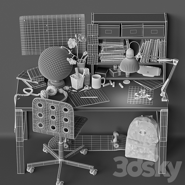 Table is not very neat schoolboy 3DSMax File - thumbnail 3