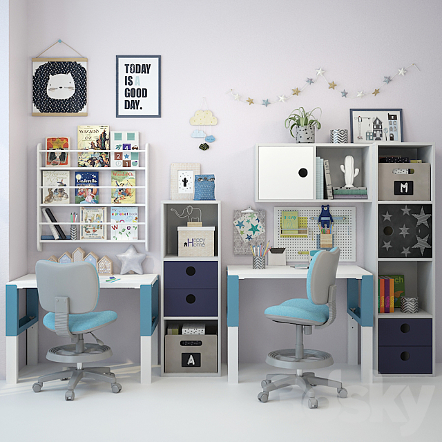 Writing desk and decor for a nursery 2 3DSMax File - thumbnail 1