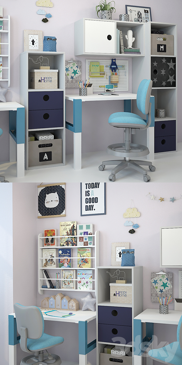 Writing desk and decor for a nursery 2 3DSMax File - thumbnail 2