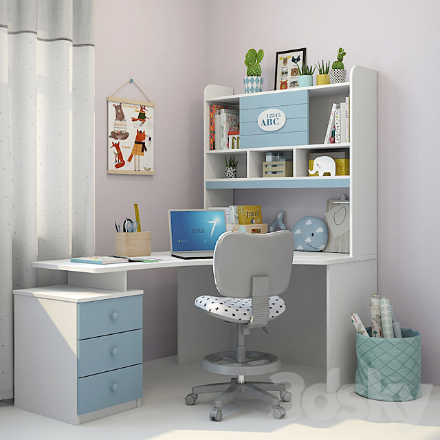 Writing desk and decor for a nursery 3 3DSMax File - thumbnail 1