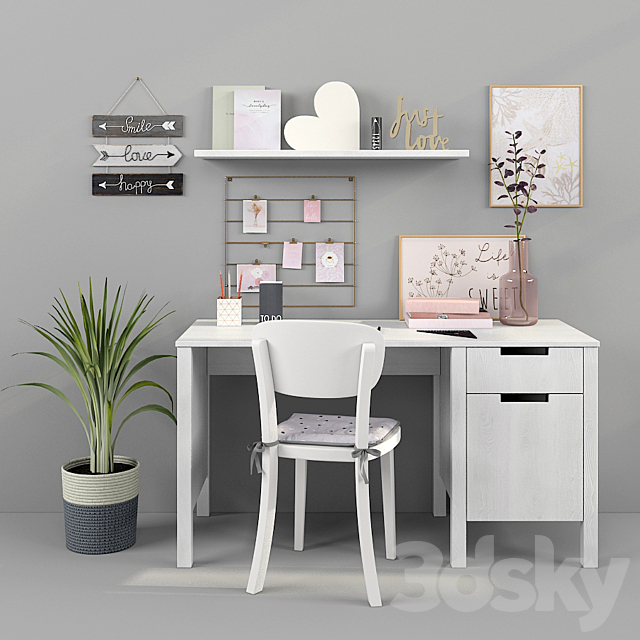 Writing-table and decor for a nursery 15 3DSMax File - thumbnail 1