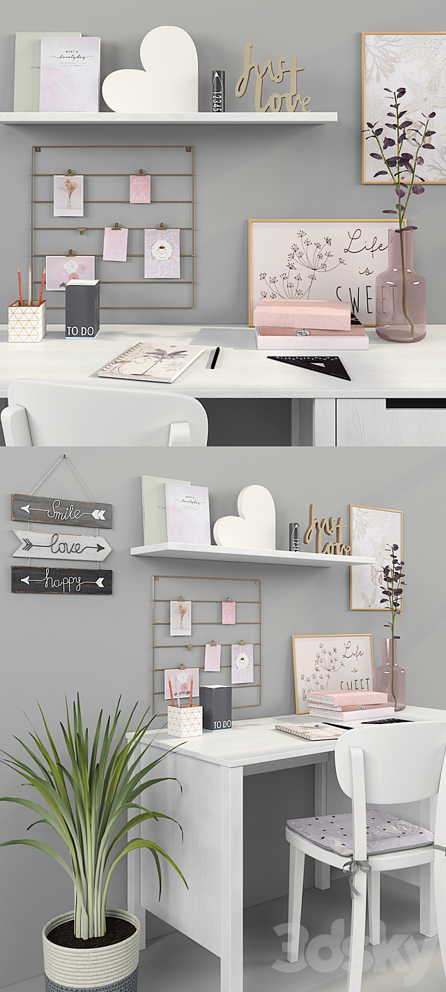 Writing-table and decor for a nursery 15 3DSMax File - thumbnail 2