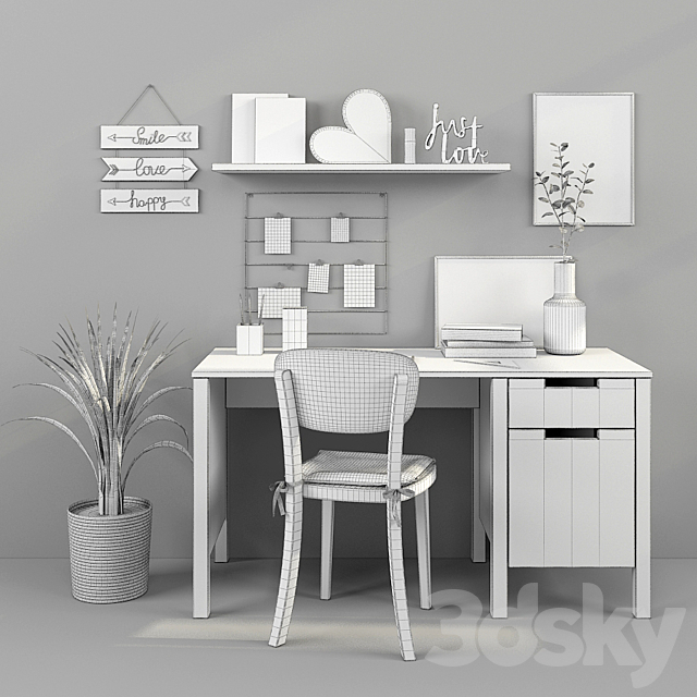 Writing-table and decor for a nursery 15 3DSMax File - thumbnail 3