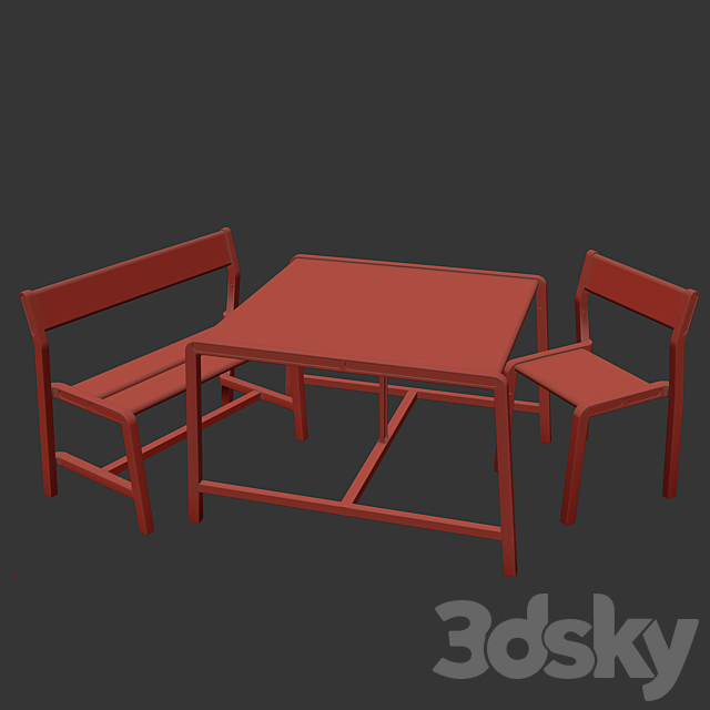 YPPERLIG Children bench (IKEA) 3DS Max Model - thumbnail 2