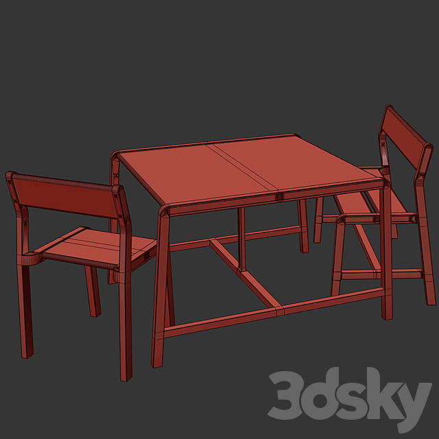 YPPERLIG Children bench (IKEA) 3DS Max Model - thumbnail 3