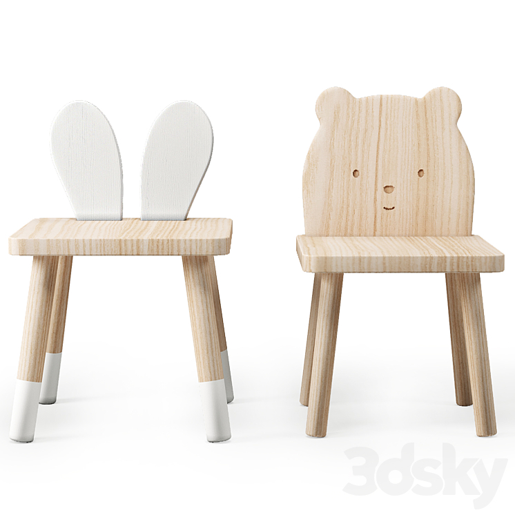 ZARA Table and Chair for Childrens 3DS Max Model - thumbnail 2