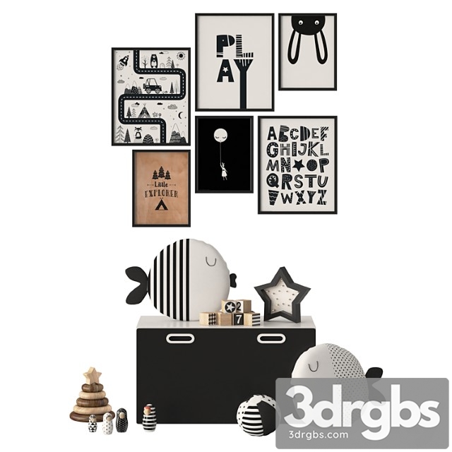 Black and white decor in the nursery ikea stuva - thumbnail 1