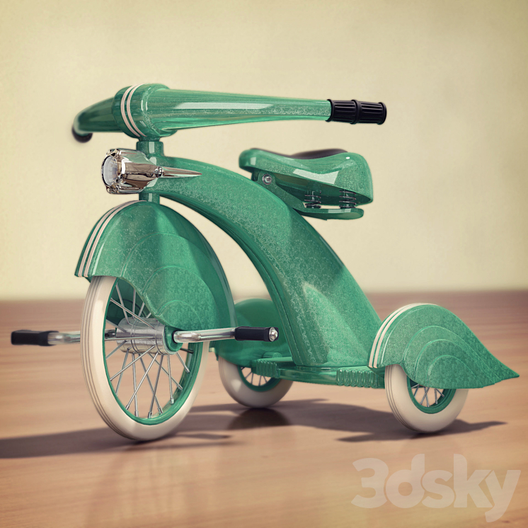 1930s Vintage Tricycle 3DS Max - thumbnail 1