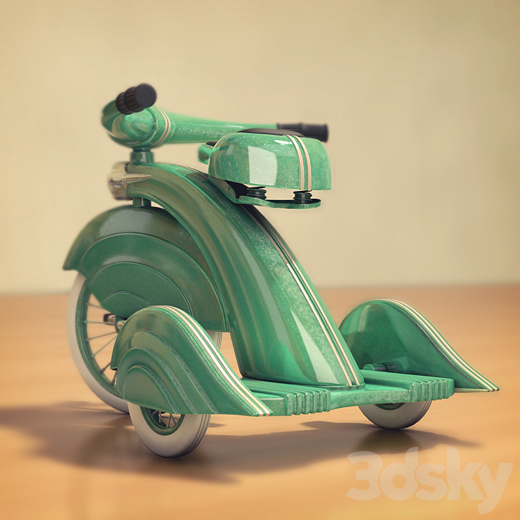 1930s Vintage Tricycle 3DS Max - thumbnail 2