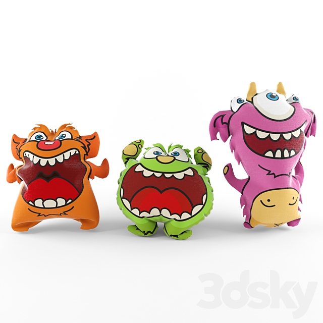 3 pillows monster 3ds Max - thumbnail 1