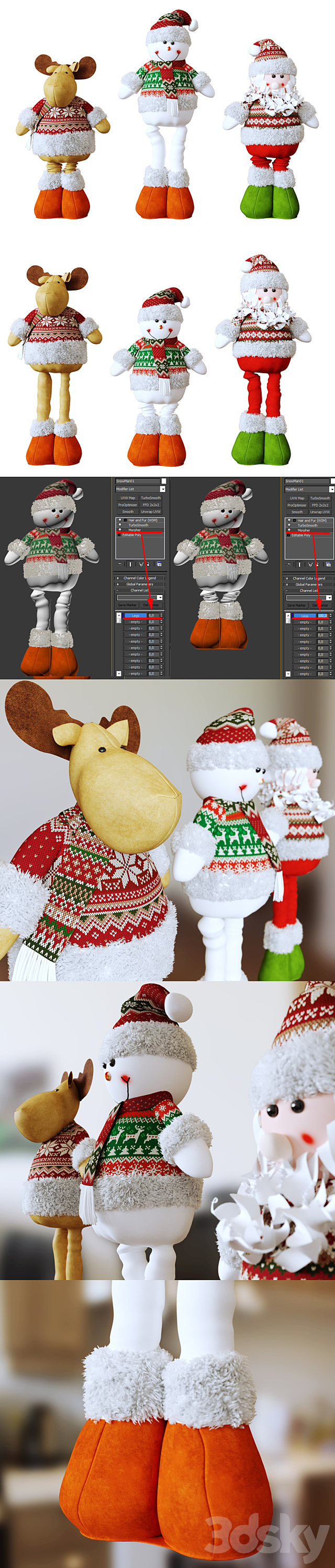 A set of Christmas toys 3DS Max Model - thumbnail 3