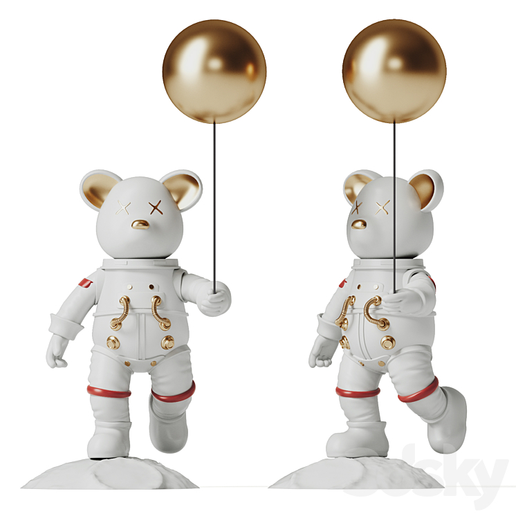 astronaut bear 3DS Max Model - thumbnail 1